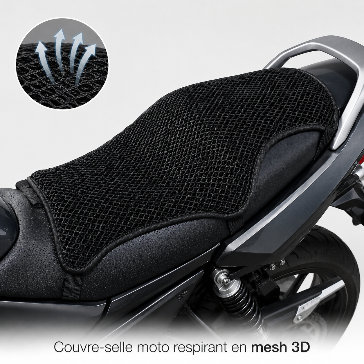 Couvre-selle Moto Respirant en Mesh 3D