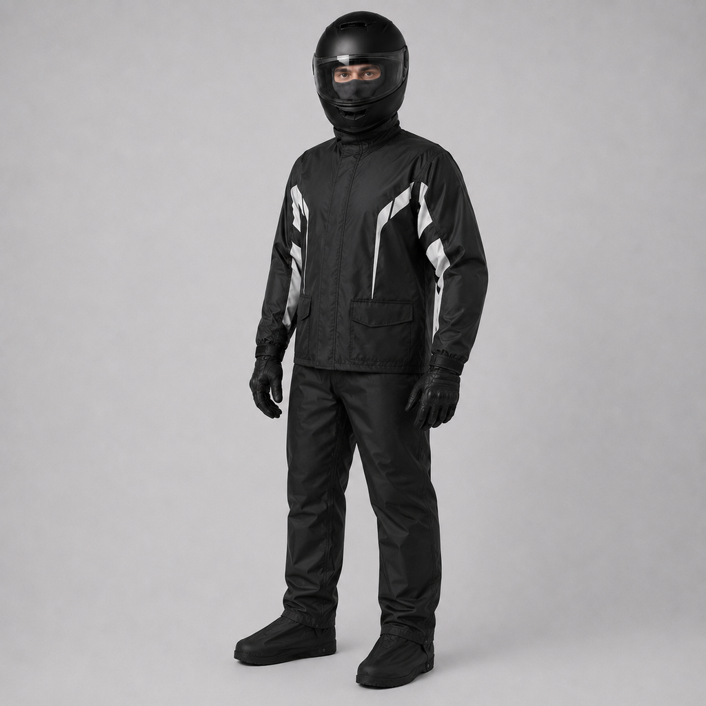 Ensemble de pluie moto imperméable avec signal LED