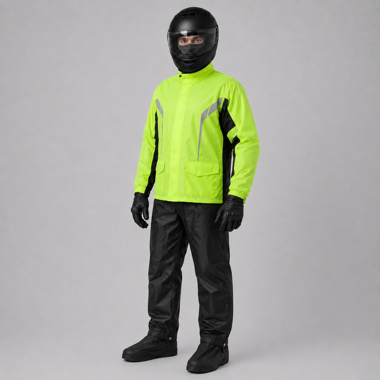 Ensemble de pluie moto imperméable avec signal LED