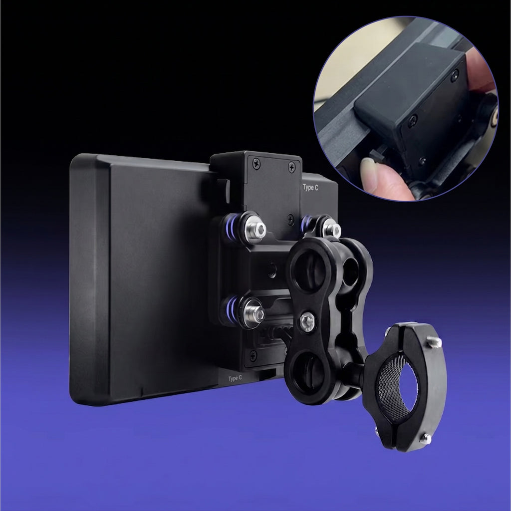 Écran CarPlay Moto 6,2" – Quick Release & support métal