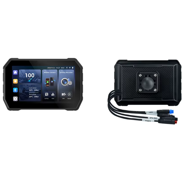 Écran CarPlay Moto 5" – Double caméra DVR, GPS & télécommande