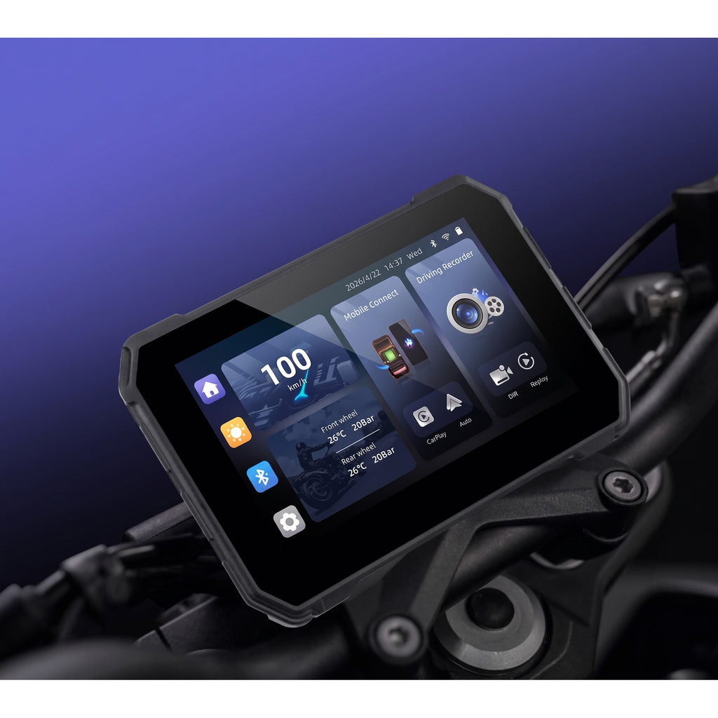 Écran CarPlay Moto 5" – Double caméra DVR, GPS & télécommande