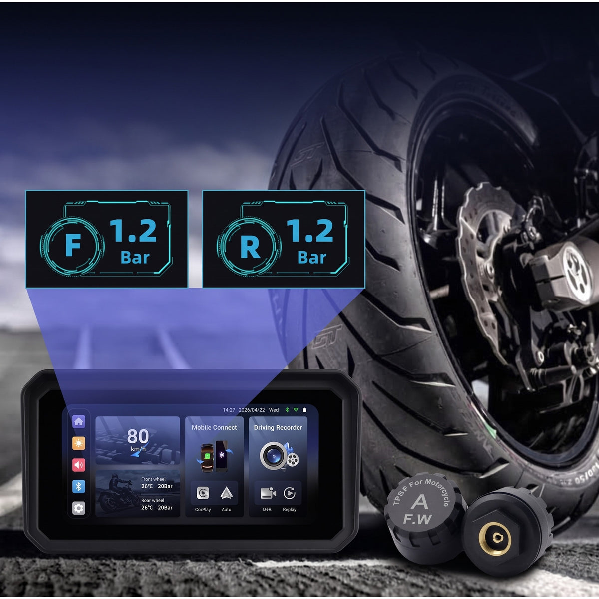 Écran CarPlay Moto 6,25" HD – Écran amovible
