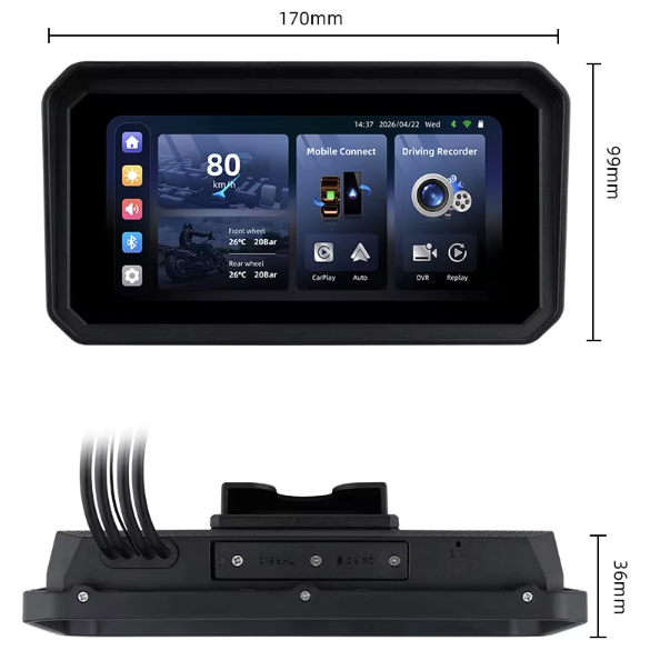 Écran CarPlay Moto 6,25" HD – Écran amovible