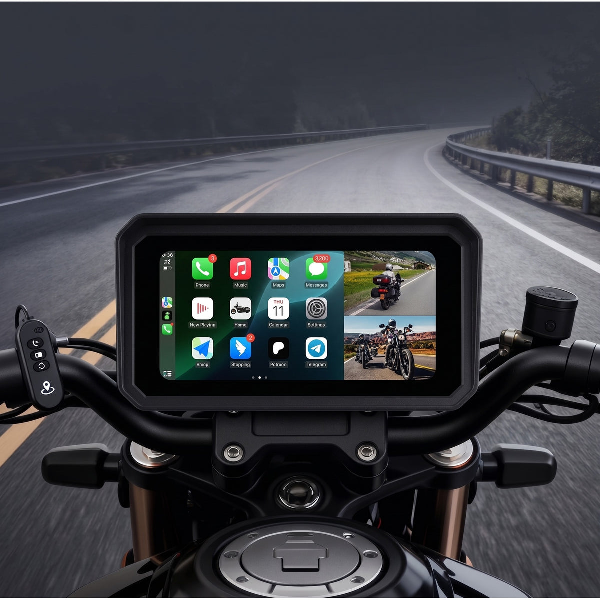 Écran CarPlay Moto 6,25" HD – Écran amovible