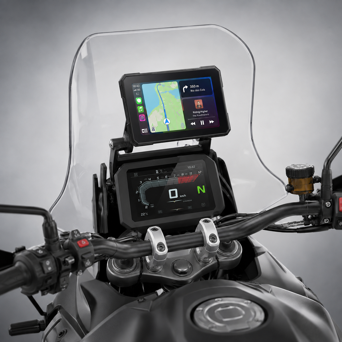 Écran CarPlay & Android Auto moto universel 5" – résistant à l'eau et amovible