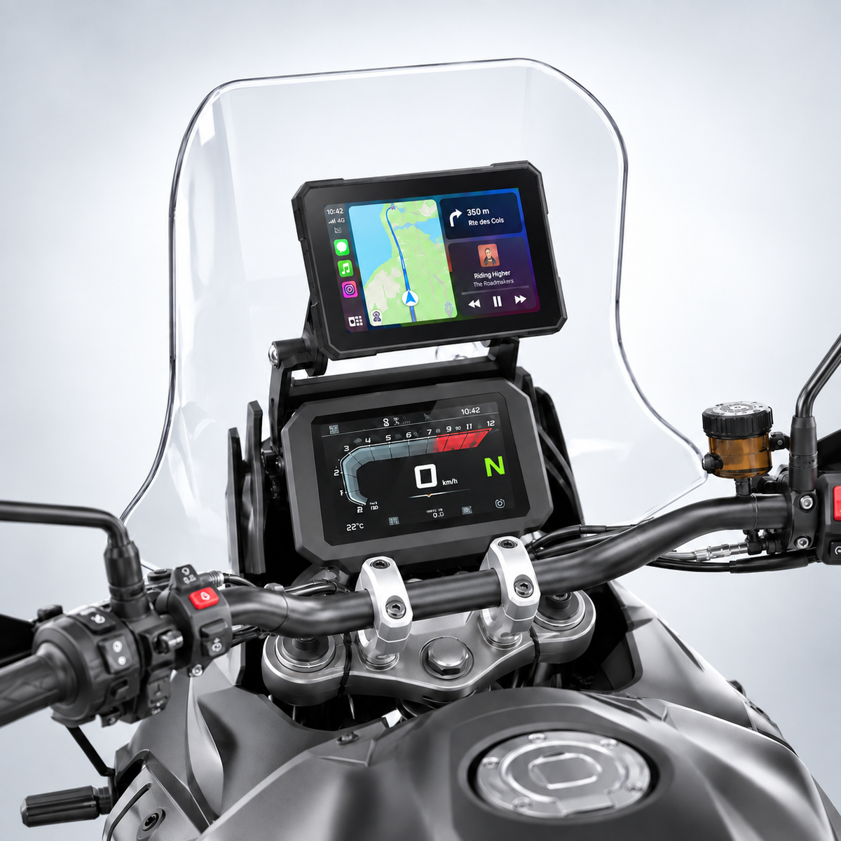 Écran CarPlay & Android Auto moto universel 5" – résistant à l'eau et amovible