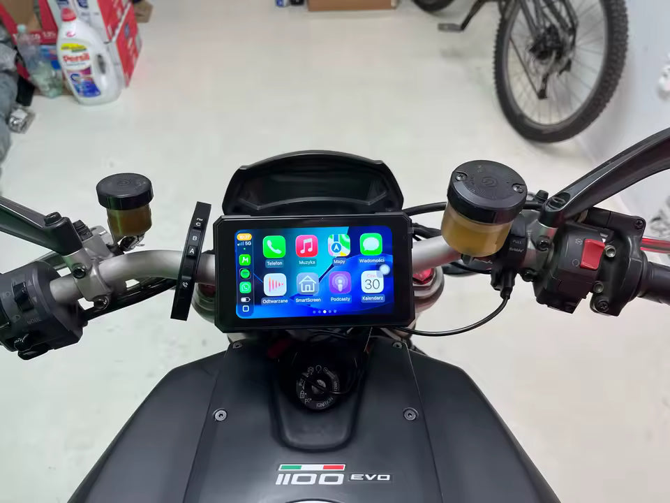 Écran CarPlay & Android Auto moto universel 5" – résistant à l'eau et amovible