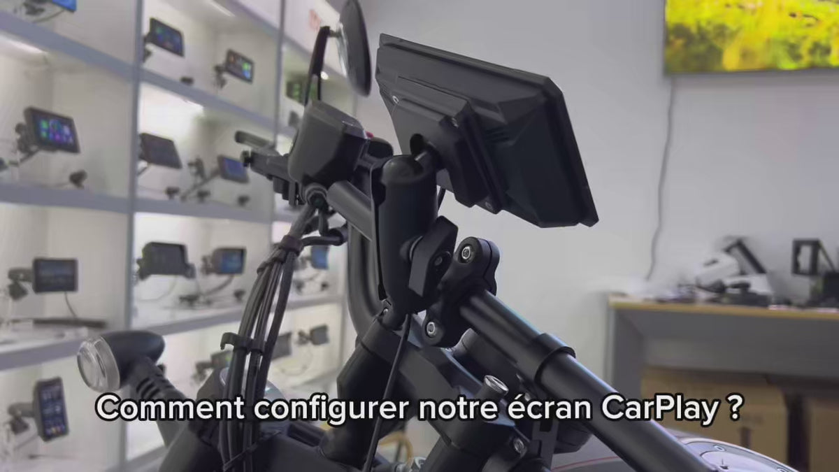 Écran CarPlay & Android Auto moto universel 5" – résistant à l'eau et amovible