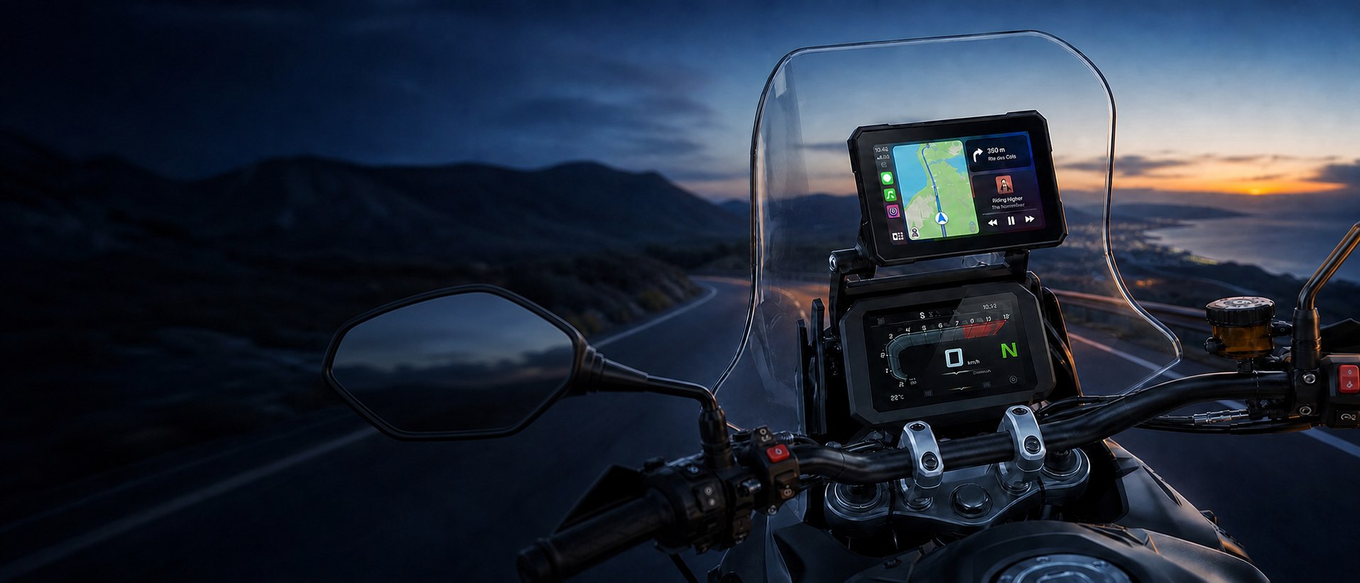 Écran CarPlay & Android Auto moto universel 5" – résistant à l'eau et amovible